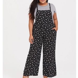 Black Floral Overall